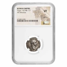 Roman Empire AR Denarius Trajan (98-117 AD) VF NGC (Random Coin) picture