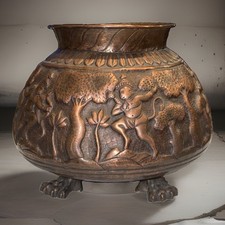 Rare Late 19th Century Indian Repousse Bronze/Copper Ceremonial Urn Thanjavur picture