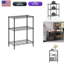 Furinno Wayar 3-Tier Metal Storage Shelf Rack 23 x 13 x 30 Black picture