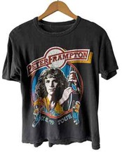 Vintage 1970's Peter Frampton Concert Shirt Classic Black Unisex S-5XL picture