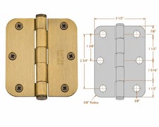 Emtek 96133US7, Radius Solid Brass Residential Duty Hinge, French Antique picture