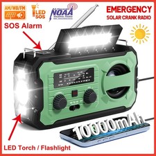 Emergency Solar Hand Crank Weather Radio 10000mAh Power Bank Charger Flash Light picture