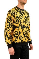 Versace Men's Signature Gold Print Crewneck Sweater Sweatshirt US XL IT 54 picture