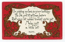 Vintage Postcard Birthday Sending Love Poem Posted 1909 picture