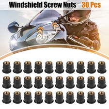 30pcs M6 6mm Convex Black Rubber Windshield Screws Bolts Nut for Motorcycle picture