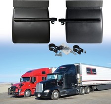 Pair Black Poly Quarter Fenders Set for Semi Truck Freightliner Kenworth Peterbi picture
