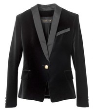 H&M x Balmain Black Velvet Blazer Size 6 picture