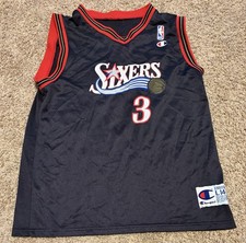 Allen Iverson Philadelphia Sixers Champion #3 Jersey Youth-L Rare Pre Owned picture