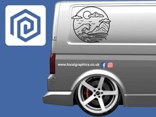 LARGE 2x Mountain Wave Surf Vinyl Decals For Camper Van Caravan Sticker Graphic picture