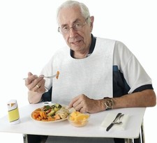 100-Pack Disposable Adult Bibs - Eating Bib for Senior Citizens - Slip-on picture