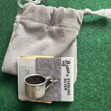 Vintage Beau Sterling Silver Baby Cup Charm Pendant Still On Original Tag picture