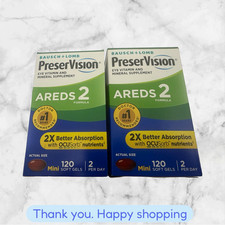 LOT OF 2 PreserVision AREDS 2 + Minivitamin 120 Softgels Each EXP2027+ NEW SHIP picture