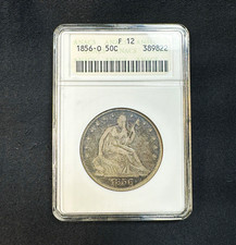 1856-O New Orleans Seated Liberty Half Dollar 50C Silver ANACS F12 NEW SoapBox picture