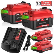 8.0Ah 20V For Craftsman V20 20 Volt MAX Li-ion Battery CMCB204 CMCB201 / Charger picture