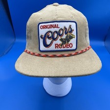 Coors Banquet Rodeo Brown Corduroy Hat Red Rope Snapback Hat  Headwear OSFM NEW picture