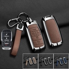 Zinc Alloy Leather Car Key Fob Case Cover For Dodge RAM 1500 2500 3500 2019-2026 picture