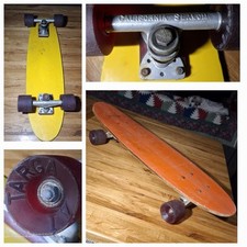 Rare vintage Fiberglass & wood skateboard Targa wheels CALIFORNIA SLALOM trucks picture