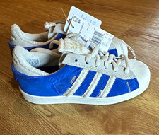 adidas Originals Superstar WS2 Henry Suede Kids Sneaker Blue/White 4 GW0847 picture