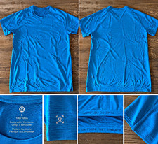 Lululemon Men’s Short Sleeve Athletic Shirt Blue Heather Size Large L picture