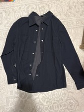 REISS Men’s Black Button-Front Shirt Size Large Long Sleeve picture