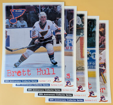 Set (5) of 1996-97 St Louis Blues 30th Anniv Promo 8.5x11 Hull Fuhr MacInnis HOF picture