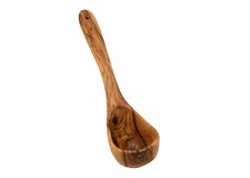 Olive Wood Ladle 12in Handcrafted Kitchen Soup Stew Serving Utensil Rustic picture