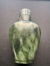 Vintage Authentic Natural Nephite Dark Green Jade Snuff Bottle, Unmarked picture