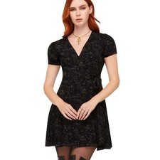KILLSTAR Garden of Venom Midi Dress Occult Mushroom Black Grey Medium M New Tag picture