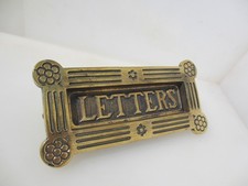 Victorian Brass Letterbox Letter Box Post Slot Letters Antique 