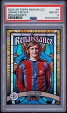 Topps 2024-25 Merlin UEFA Club Competitions Renaissance Johan Cruyff #R-9 PSA 8 picture