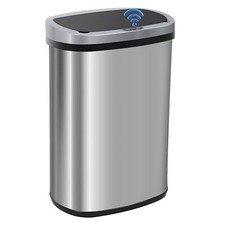 13 Gallon Kitchen Trash Can Automatic Touch Free Garbage Can with Lid Stainless picture