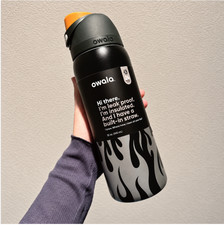 Owala FreeSip 32oz UO Exclusive Black Flame Water Bottle Insulated New picture