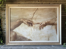 Michelangelo The Creation of Adam Framed Wall Art 62x46 Large Classic Print picture