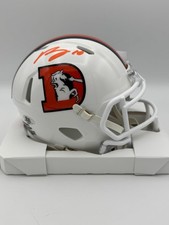 Bo Nix Signed Denver Broncos White D Speed Mini Helmet COA Holograms picture