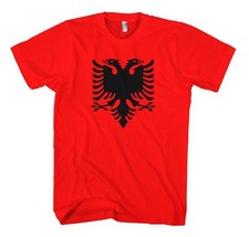 ALBANIA COUNTRY SEAL FLAG Red Cotton Adult Unisex T-Shirt Tee Top picture