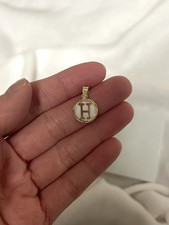 10k Yellow Gold Round Letter H Initial Charm picture