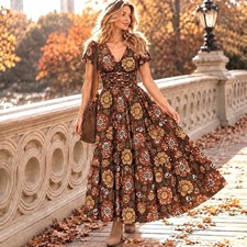Anthropologie Kings Road Sz XL Maxi Dress Cottagecore Romantic Fall Boho Chic picture