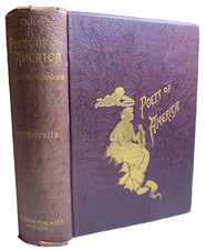 Antique Victorian Ornate Fancy Gilded Gilt Embossed Book Poets of America 1890 picture
