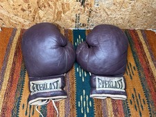 Vintage Everlast Boxing Gloves Burgundy/Purple Lace-up 2514 picture