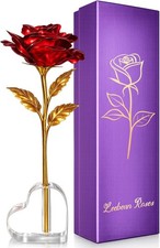 Regalos Para Mujeres Cumpleaños Rosa De Cristal De Galaxia Eterna Flor De Navida picture