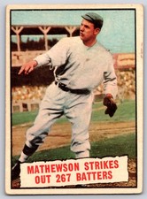 1961 Topps #408 Mathewson Strikes Out 267 Batters picture