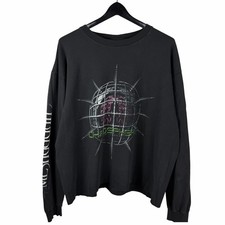Vintage 90s Meshuggah Chaospehere Boxy Long Sleeve Rock Shirt Size XL picture