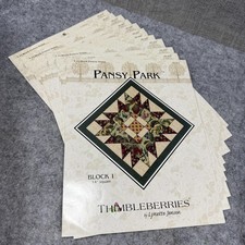 Thimbleberries Pansy Park Quilt Pattern Set 12 Block Series Pack Instructions picture