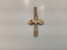 14k Yellow Gold Mark Anthony Filigree Cross Pendant Diamond Cut picture