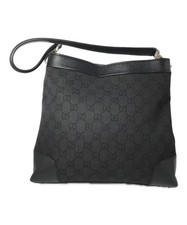 GUCCI 143745 Shoulder Bag Canvas Black Unisex Monogram Inner Pocket Casual picture