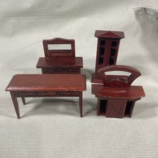 Dollhouse Miniature Vintage Wooden furniture 4 Piece Lot 1:12 Scale picture