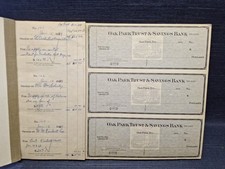  1920s OAK PARK ILLINOIS TRUST & SAVINGS BANK CHECK - BANK ILLUSTRATION BOOK picture