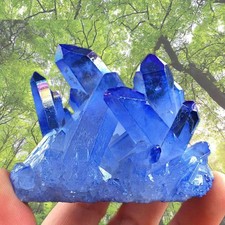 Raw Light Blue Phantom Amethyst Cluster Crystal Geode Specimens Ornament Decor picture