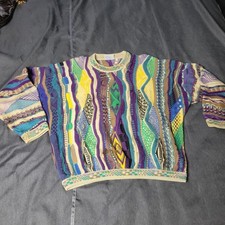  Coogi Sweater Small Vintage Purple Tones Australia 90's Cotton Authentic picture