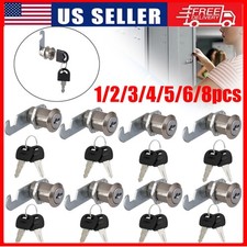 1-10pcs Cam Lock Keyed Alike 20/25/30mm Cabinet Locks w/ Keys RV Drawer ToolBox picture